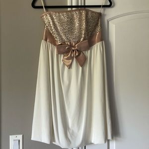 White dress with gold details